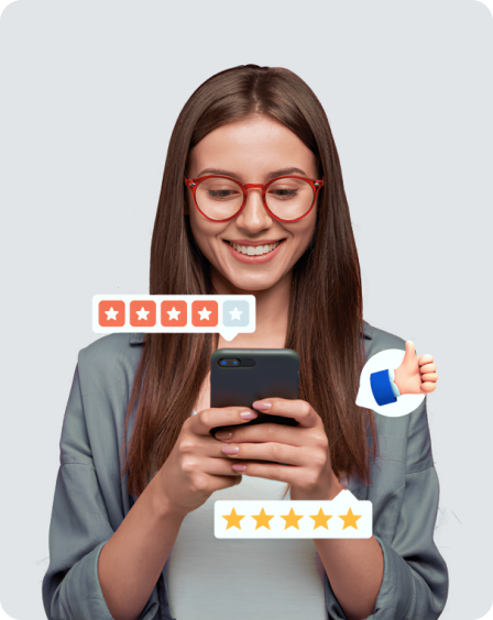 Girl with review